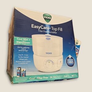 Vicks EasyCare+ Top Fill Humidifier, New, & Vapor Pads